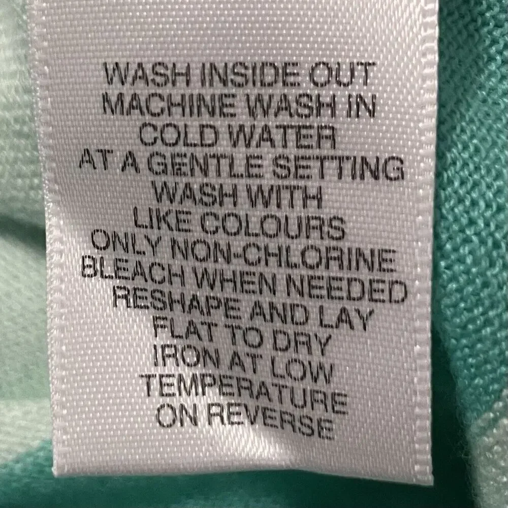 Lord & Taylor Women's Green Striped Button Up Cardigan Modal Sz /Petite small - Picture 9 of 10